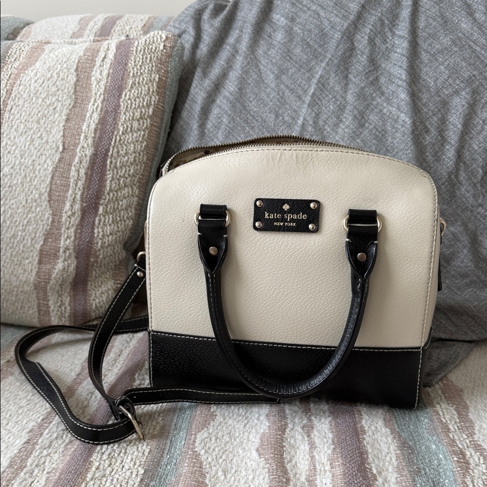 Kate Spade Two-Tone Black and Cream Bag with Removable Straps